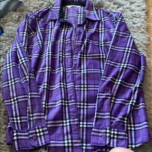 Rider’s lee plush plaid purple shirt